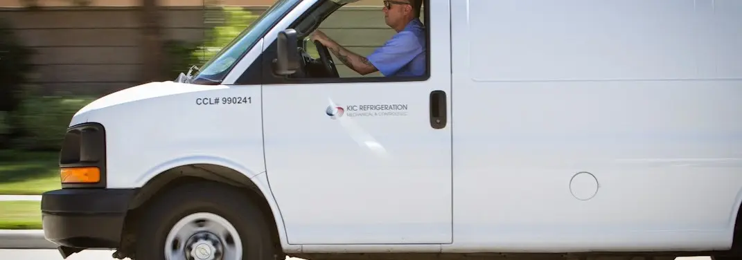 KIC Refrigeration service vehicle serving Bridgetown area